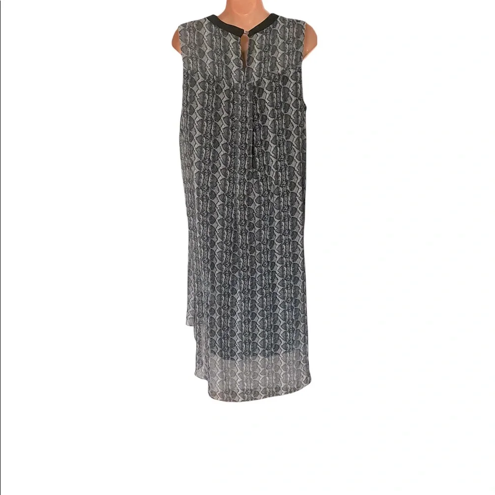 Rachel Roy Chiffon Shift Snake Print Boho Summer High Low Tunic Dress  size 1X - Picture 9 of 13